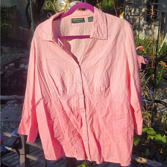 Pink Button Down Top - Picture 1 of 9